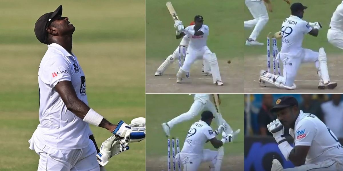 VIDEO: After time out, Angelo Mathews found a new way to get out, God forbid even the enemy gets out like this