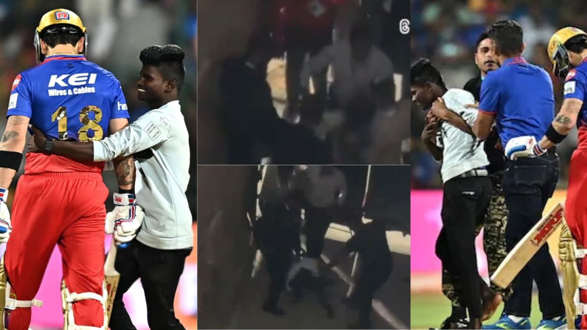 VIDEO: Fan who touched Virat Kohli's feet during LIVE match gets severe punishment, BCCI organizers beat him up with kicks and punches