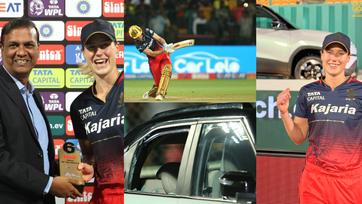 Ellyse Perry-got special award for breaking-the-glass-of-the-car-in wpl 2024