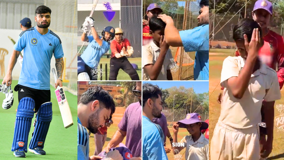 Rinku Singh showed generosity After hitting the ball on the ball boy's head watch video