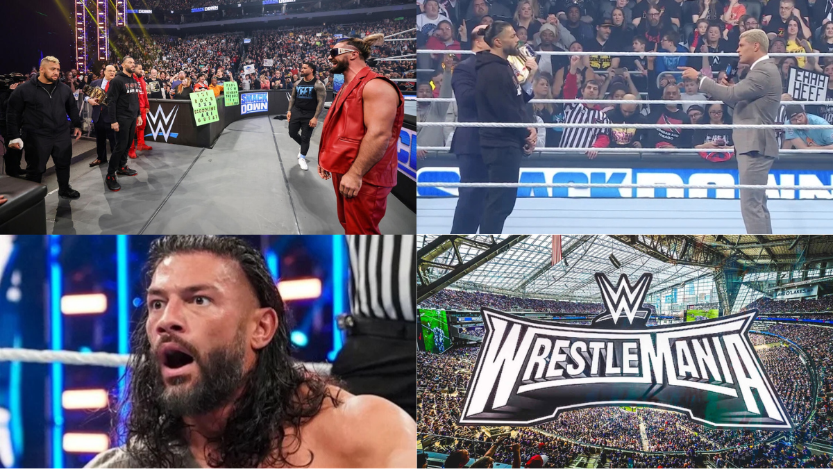 WWE SmackDown: फेस-टू-फेस सैगमेंट में रोमन रेंस से एक कदम आगे निकला उनका प्रतिद्वंदी, रेसलमेनिया में 1316 दिनों की बादशाहत का खत्म होना तय 1