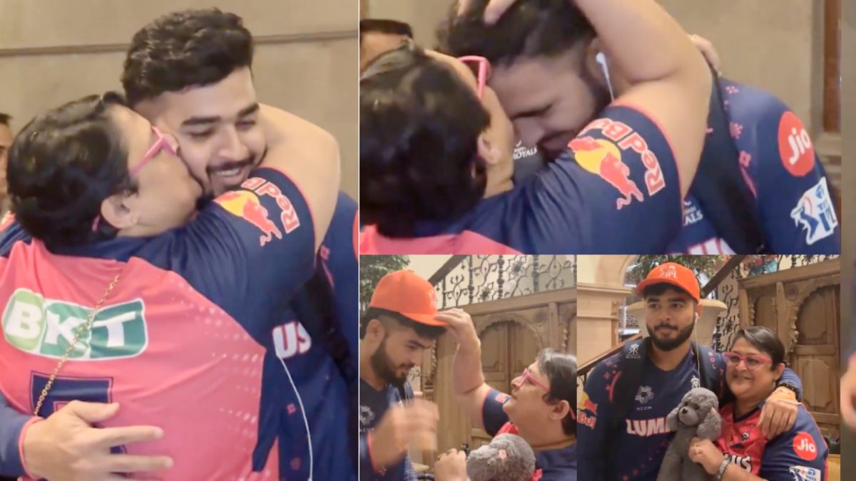 Kissed the forehead, then kissed the cheek, mother became emotional after making Riyan Parag wear orange cap, VIDEO viral 