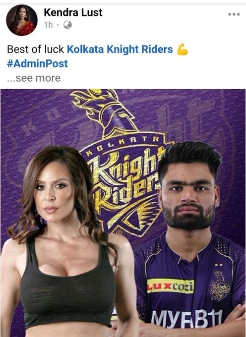 Porn star Kendra Lust is infatuated with Rinku Singh, sent this message publicly for the KKR batsman