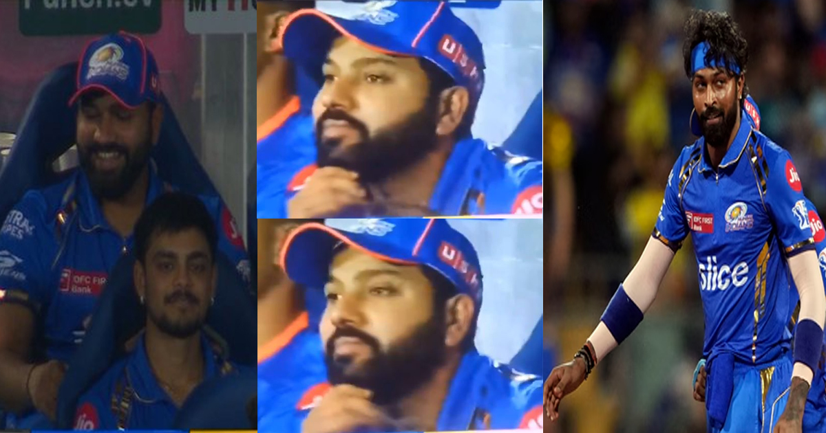 seeing-mumbai-losing-in-hardik-pandya-100th-match-rohit-sharma-looks-happy-video-viral-rr-vs-mi