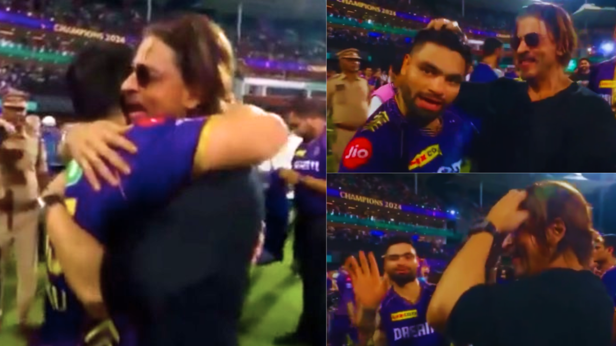 Rinku Singh celebrated with Shahrukh Khan after KKR won the title funny reaction went viral