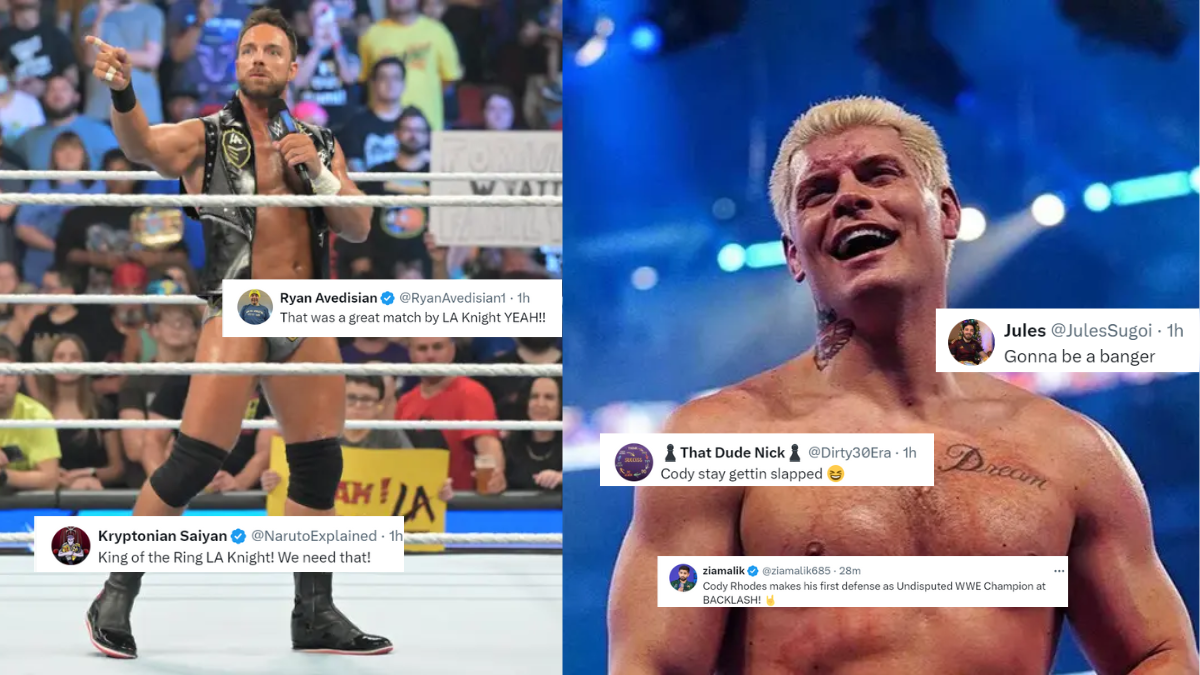 SmackDown: अनडिस्प्यूटेड WWE चैंपियन को उनके प्रतिद्वंदी ने जड़ा थप्पड़ और मेगा स्टार एलए नाइट ने किंग ऑफ द टूर्नामेंट को लेकर भरी हुंकार, ट्विटर पर आया प्रतिक्रियाओं का सैलाब 1