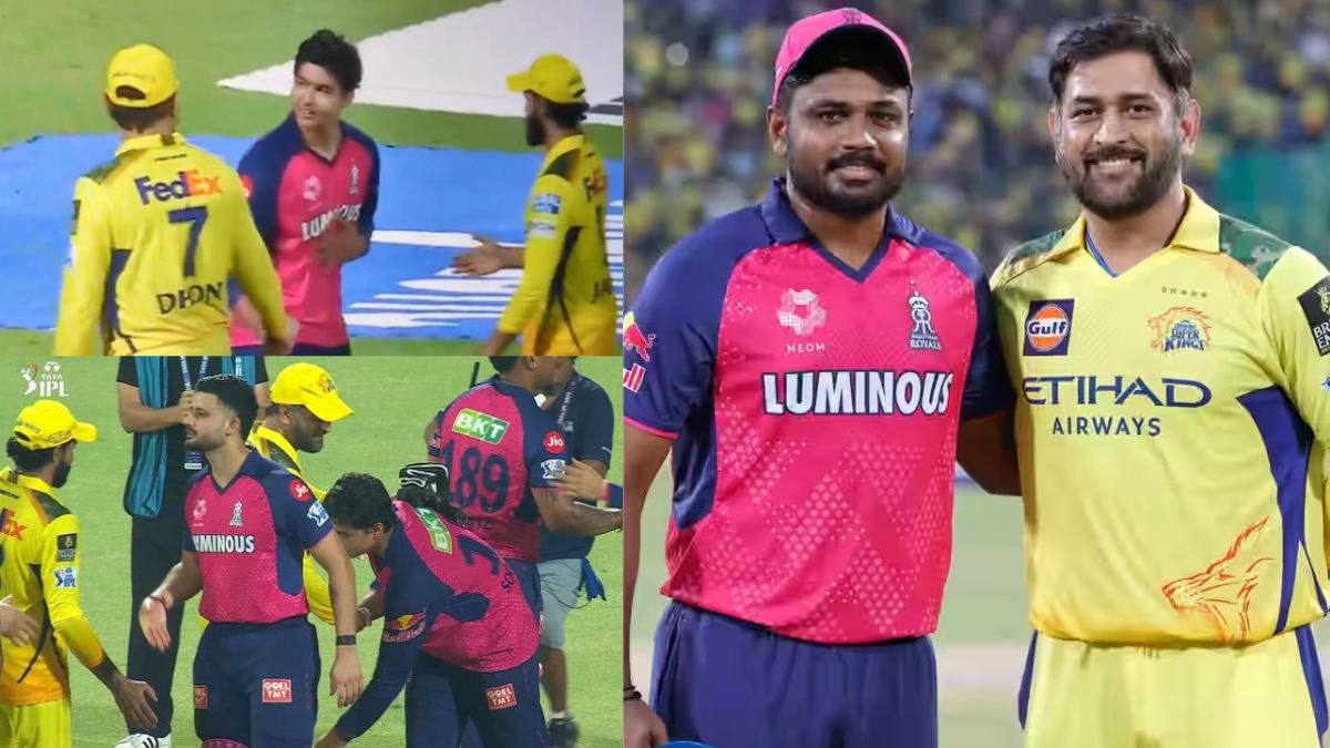 Vaibhav Suryavanshi's rituals, after the victory he bowed down and touched Dhoni's feet, then CSK captain was surprised, video went viral