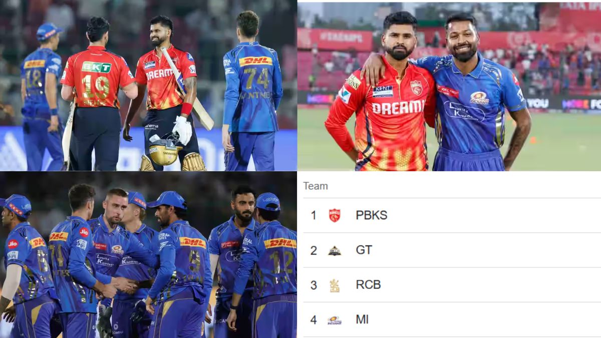 IPL 2025 POINTS TABLE: Punjab became number 1, while Mumbai Indians were out, the picture of playoff is clear
