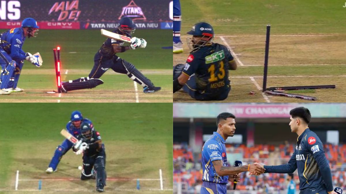 GT vs MI: The strangest out in cricket history, a player worth Rs 75 lakhs hit the wicket with his foot, video goes viral