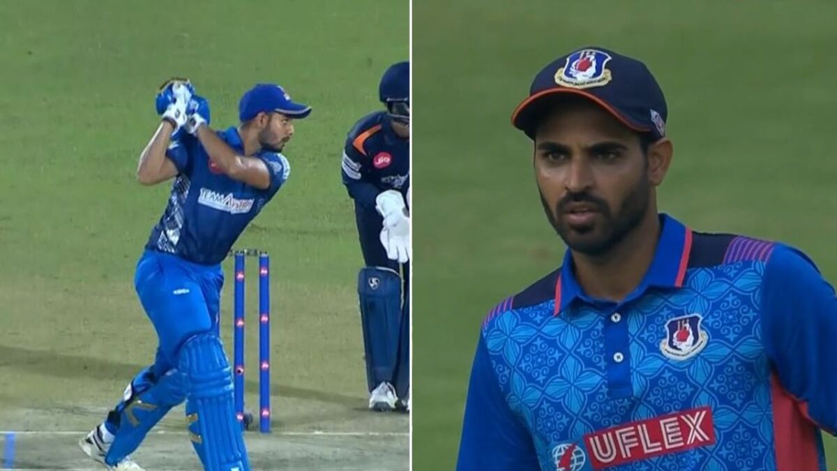 6,4,4,4,4,6..... UP टी20 लीग में नौसिखिए बल्लेबाज ने Bhuvneshwar Kumar की कर दी कुटाई, उनकी 6 बॉल पर जड़ी लगातार बाउंड्री