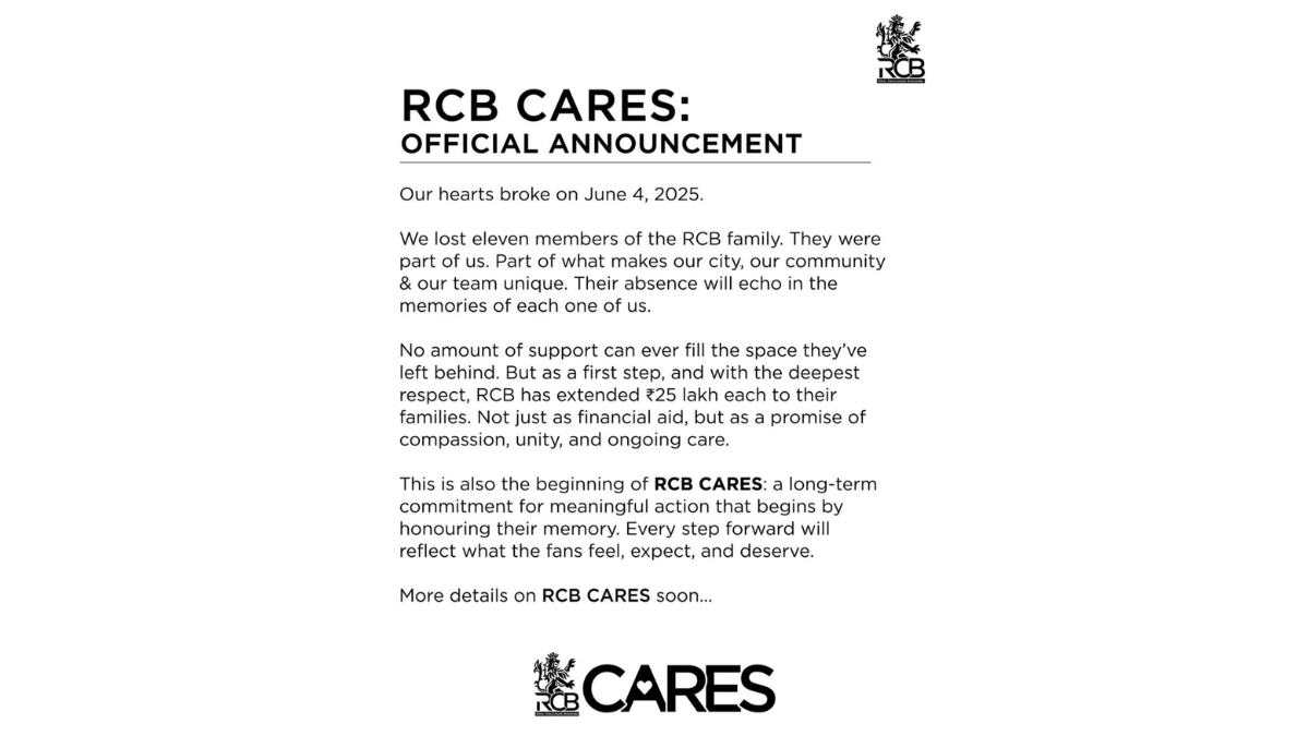 सिर्फ इतने लाख निकली RCB सेलिब्रेशन के दौरान मरने वाले लोगों की कीमत, फ्रेंचाइजी ने ऐलान कर बताया देगी कितने पैसे 2