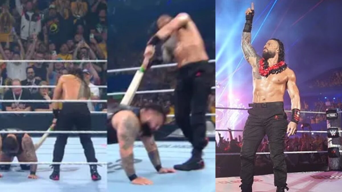 WWE रिंग में बैट लेकर पहुंच गए रोमन रेंस, विरोधी रेसलर को बल्ले-बल्ले कूटा, VIDEO वायरल