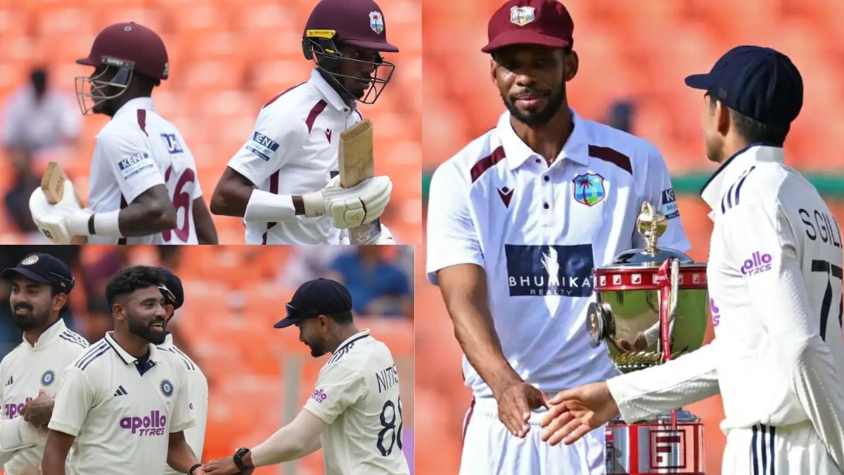 IND vs WI, MATCH HIGHLIGHT: 35 fours, 0 sixes, 12 wickets... West Indies collapse, then Indian players roar