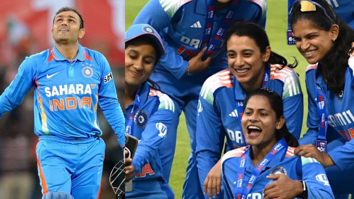 6,6,6,6,6,6..... Lady Sehwag's blast during the Women's World Cup, scoring a century in 35 balls, raising the flag of India.