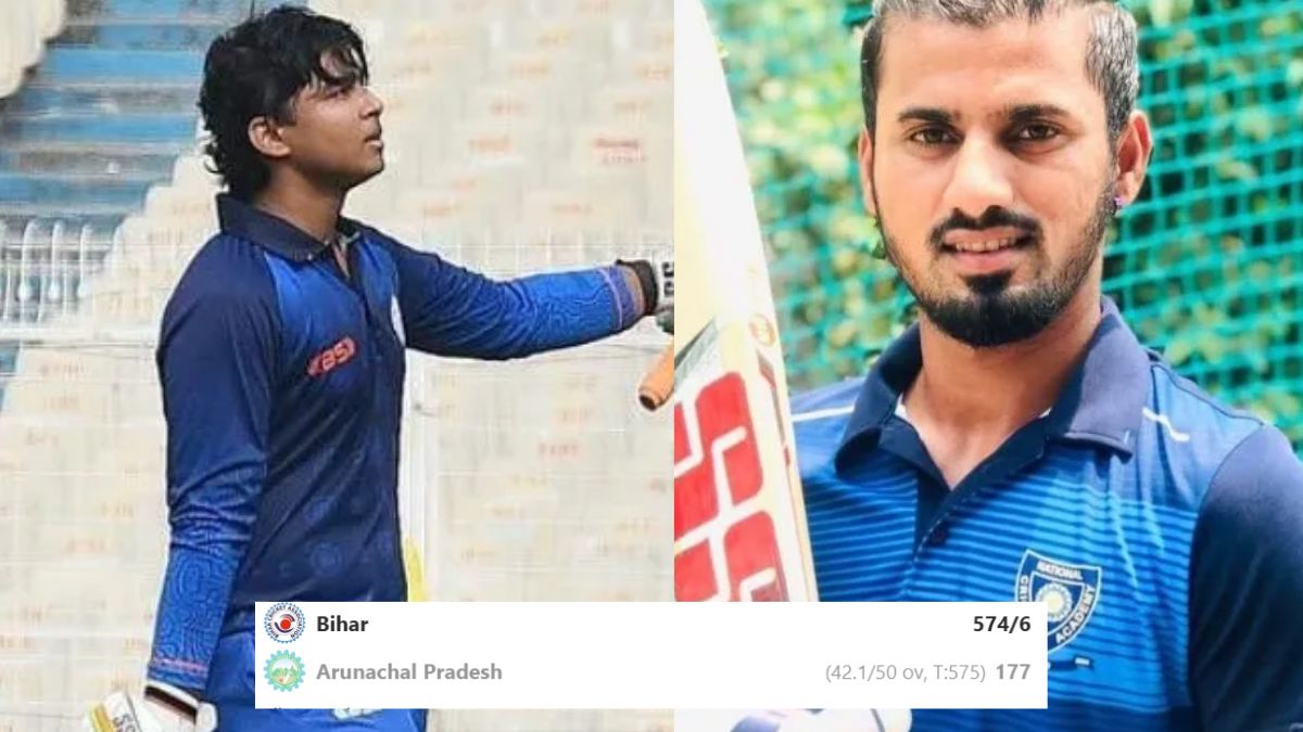 6,6,6,6,6,6,6.... Bihar created a storm, scoring 574 runs in 50 overs, setting a world record for the highest score in ODI history.