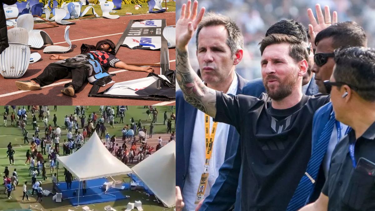Bottles were thrown, posters were torn... Lionel Messi's fans went out of control in Kolkata and vandalized property, video goes viral.