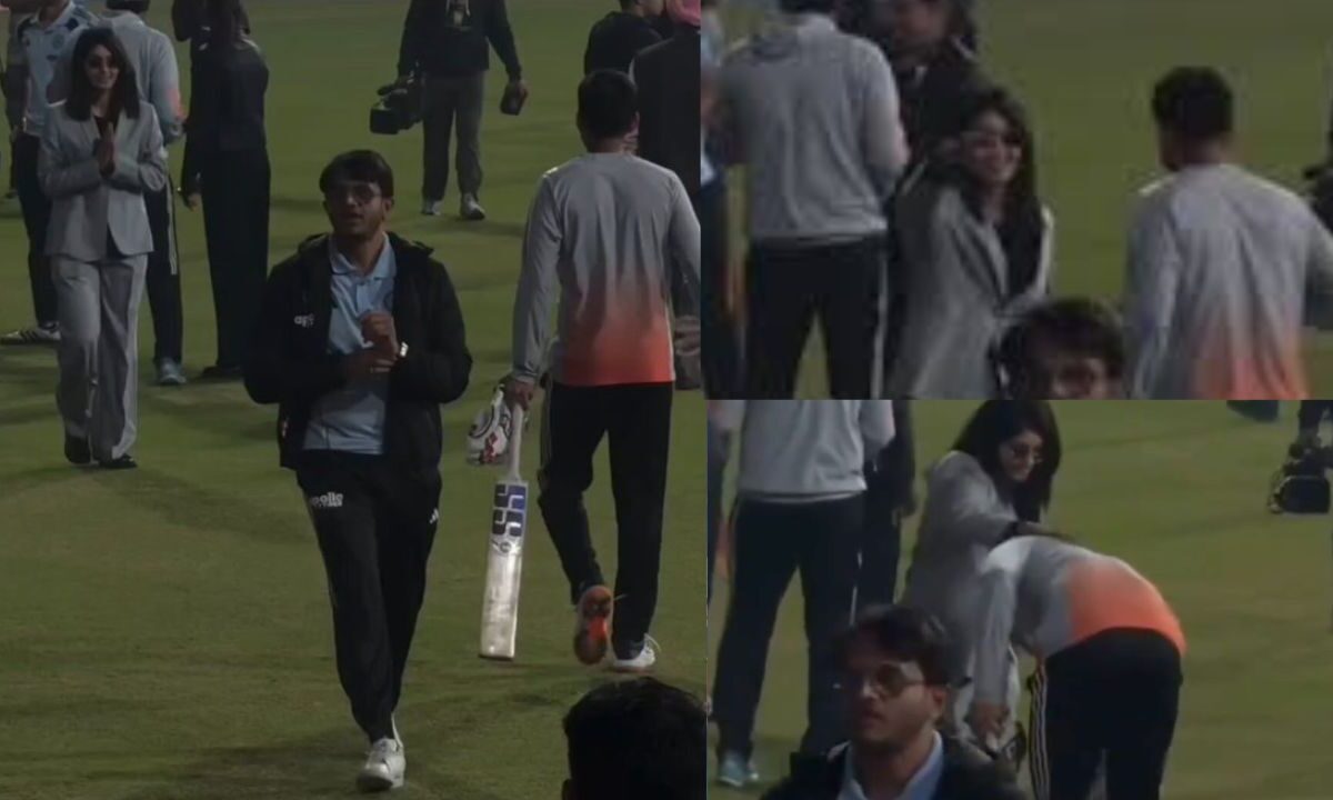 VIDEO: जितेश शर्मा ने जीता करोड़ों क्रिकेट फैंस का दिल, महिला क्रिकेटर हरलीन देओल के छुए पैर