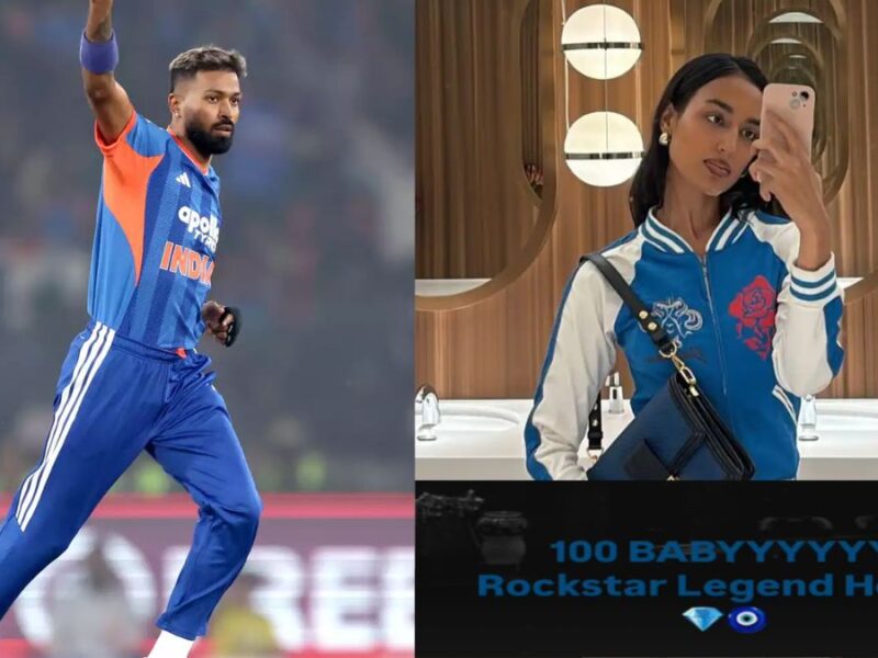 When Hardik Pandya completed his century against South Africa, his girlfriend wrote, "100 baby! Rockstar, legend, hero!"