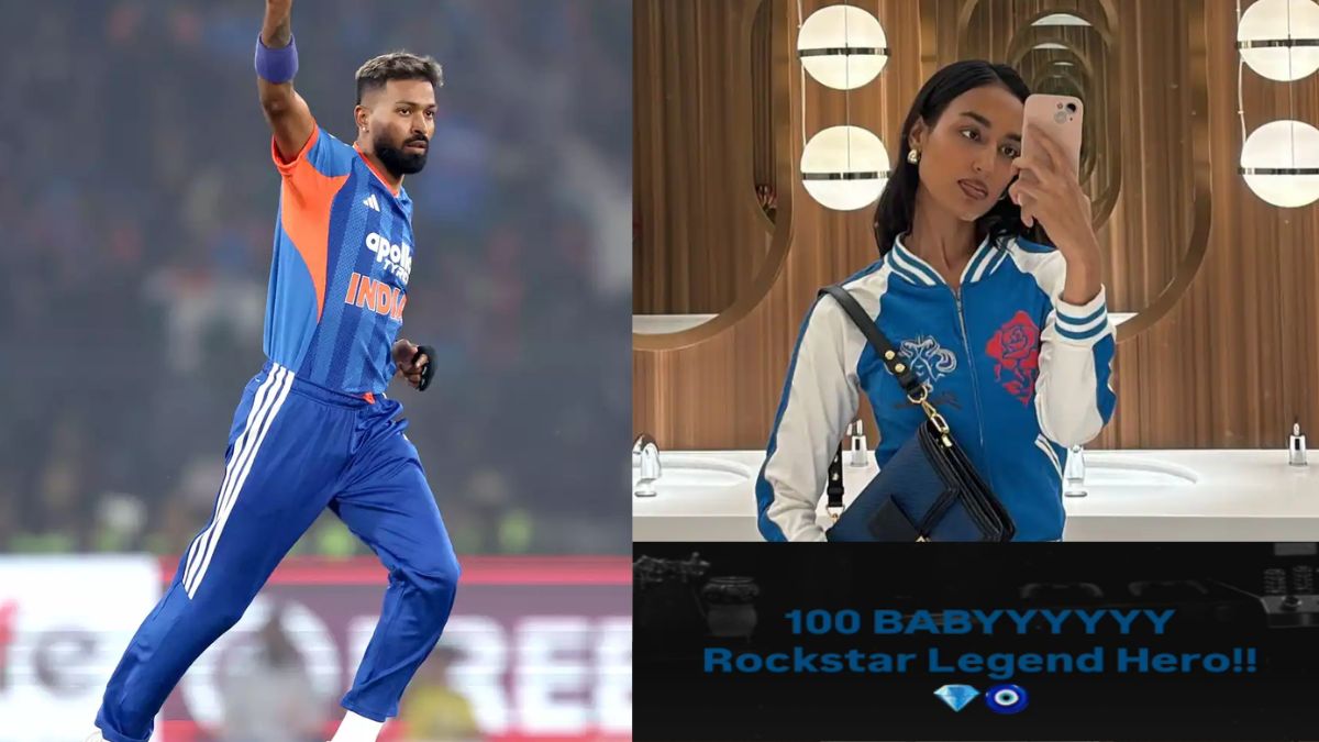 When Hardik Pandya completed his century against South Africa, his girlfriend wrote, "100 baby! Rockstar, legend, hero!"