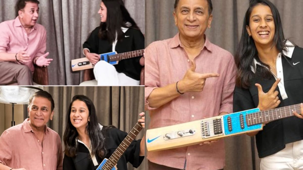 Sunil Gavaskar gifted Jemimah Rodrigues a bat-shaped guitar, and the video went viral on social media.