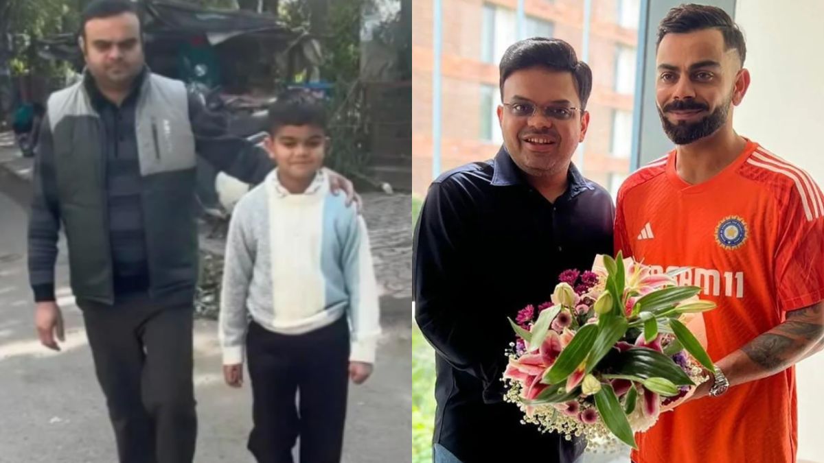 A sensation on social media! The father of Virat Kohli's young lookalike resembles Jay Shah, PHOTOS go viral.
