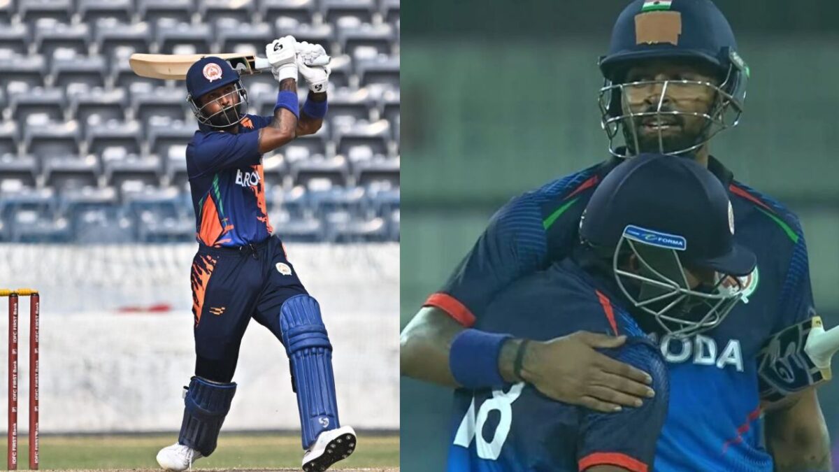 6,6,6,6,6,6.... विजय हजारे वनडे टूर्नामेंट में Hardik Pandya का कोहराम, 68 गेंद पर ठोकी सेंचुरी, बनाए कुल इतने रन