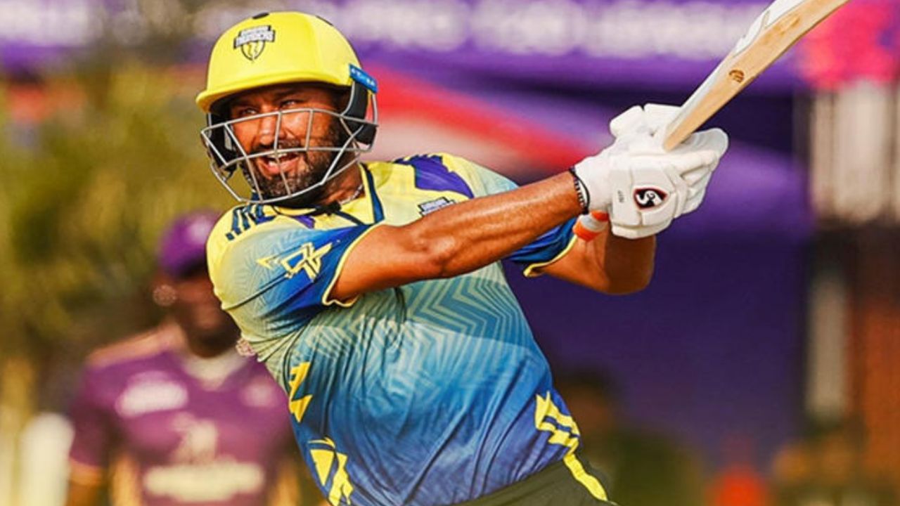 4,4,4,4,4,4..... टी20 मैच में Cheteshwar Pujara ने मचाया कोहराम, खेल डाली 99 रन की पारी, मात्र 60 गेंदों पर बनाए रन