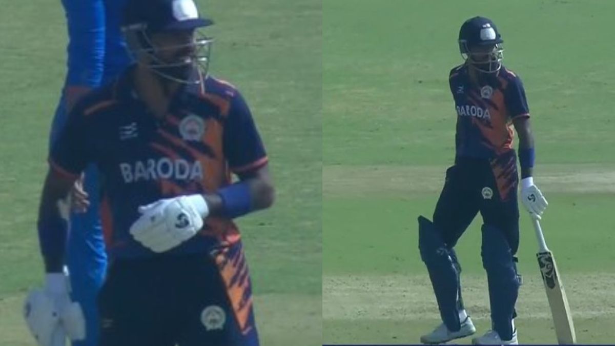 6,6,6,6,6,4.... Hardik Pandya hit five consecutive sixes in the Vijay Hazare One-Day tournament, scoring 34 runs in a single over.