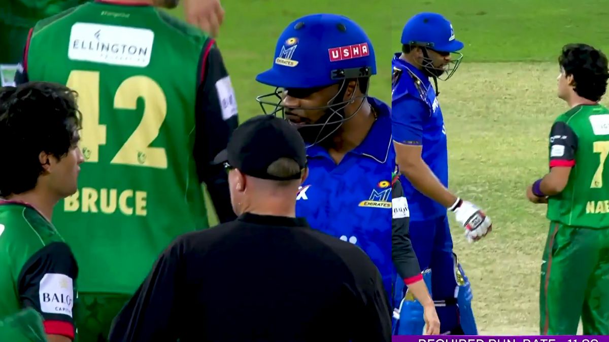 Kieron Pollard and Naseem Shah clashed during the ILT20 final, and a video of their heated altercation has gone viral.