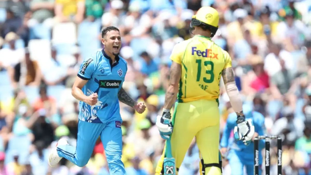 Faf du Plessis was injured during the match against MI Cape Town on Saturday.