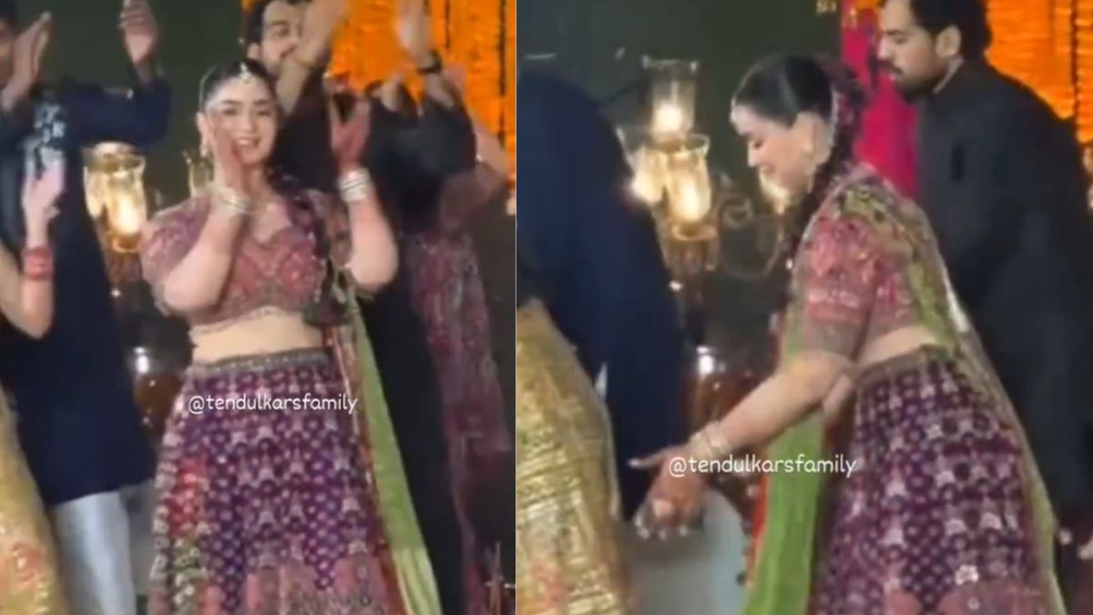 Sara Tendulkar was seen dancing at her brother's wedding.