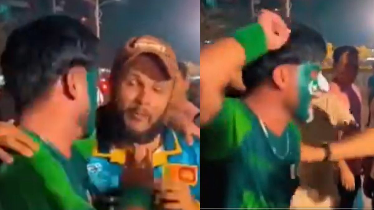Embarrassing incident outside the field: Pakistani fan attacks Sri Lankan supporter, video goes viral