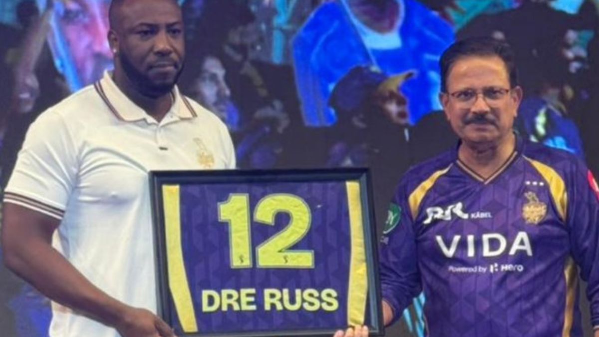 Recently, during an event, KKR retired Andre Russell's jersey.