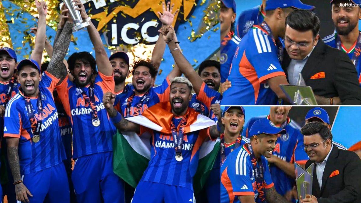 Hugged Jay Shah, then raised the T20 World Cup trophy in the air, this is how Team India celebrated the trophy win.
