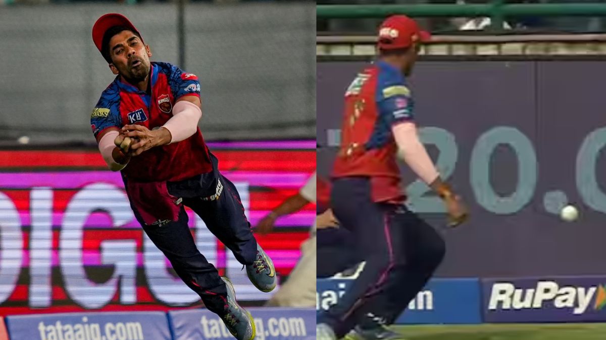 Shashank Singh appears to be fielding poorly.