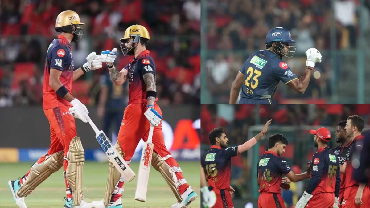 RCB vs GT: बेंगलुरु ने गुजरात को 5 विकेट से हराया, विराट-पडीक्कल ने जड़े अर्धशतक, सुदर्शन का शतक गया बेकार