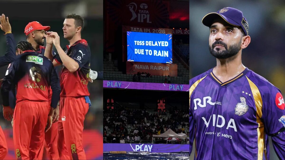 RCB vs KKR मैच में बारिश का खलल, टॉस में देरी की घोषणा; जानें मुकाबला रद्द होने पर किसे होगा फायदा?