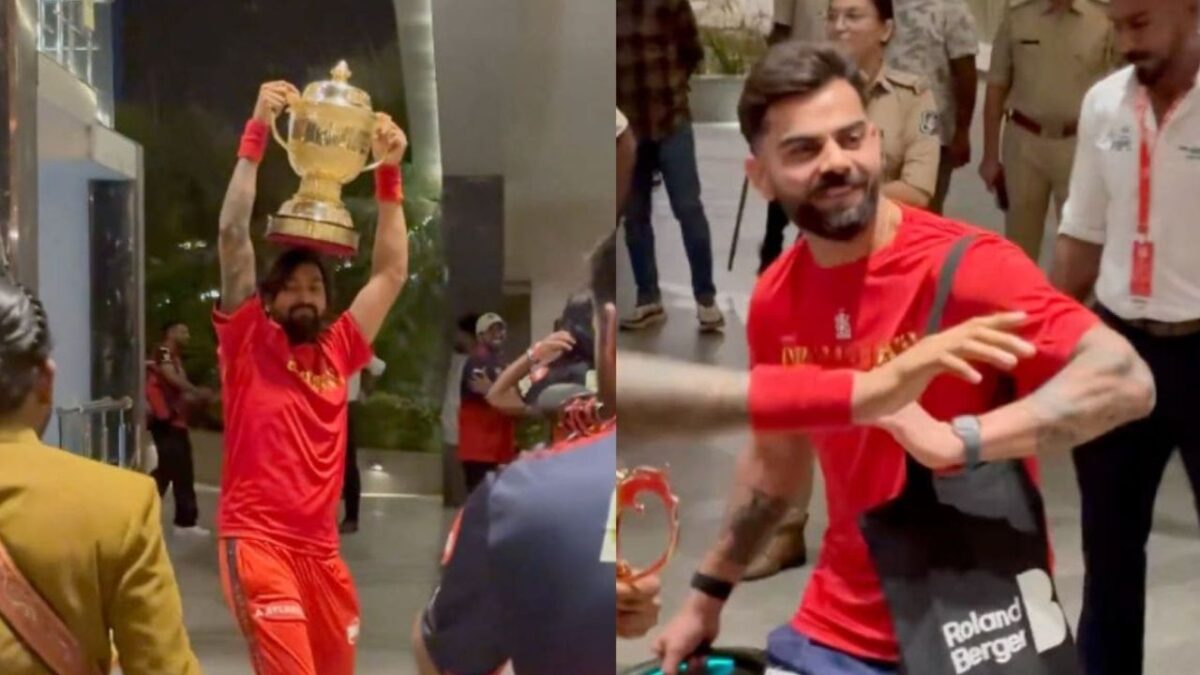 सिर पर ट्रॉफी, ढोल की थाप और ठुमके! Virat Kohli और Krunal Pandya के डांस का VIDEO हुआ वायरल