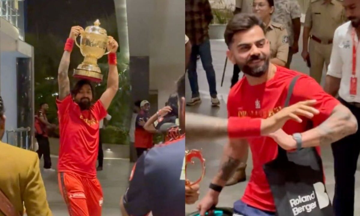 सिर पर ट्रॉफी, ढोल की थाप और ठुमके! Virat Kohli और Krunal Pandya के डांस का VIDEO हुआ वायरल